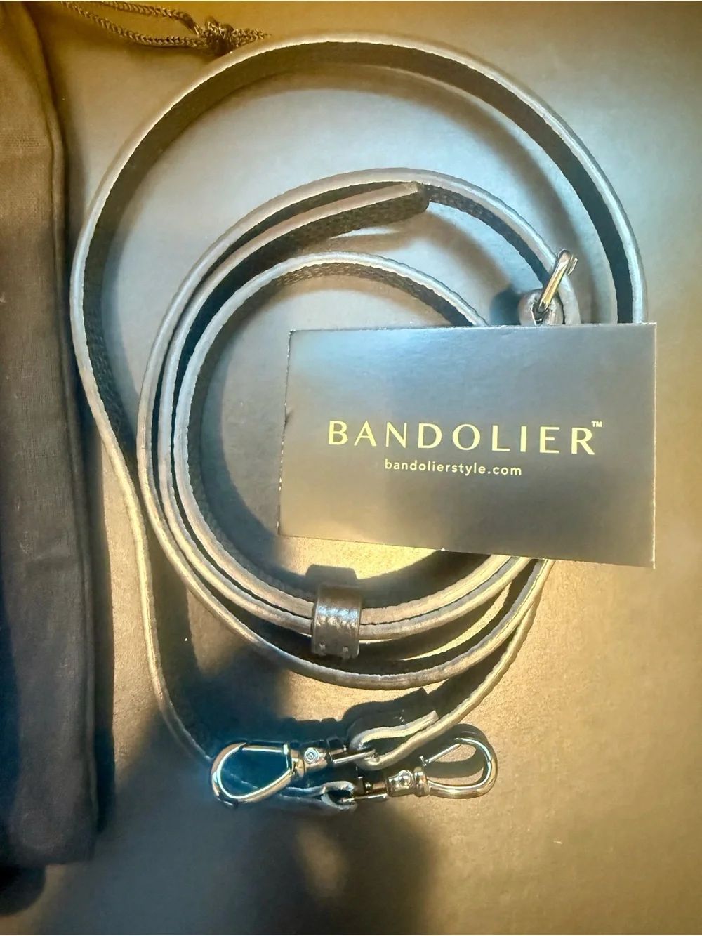 Bandolier Black Leather Wallet Phone Case with Strap - Black - Picture 4 of 5